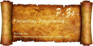 Pacsolay Zsuzsanna névjegykártya